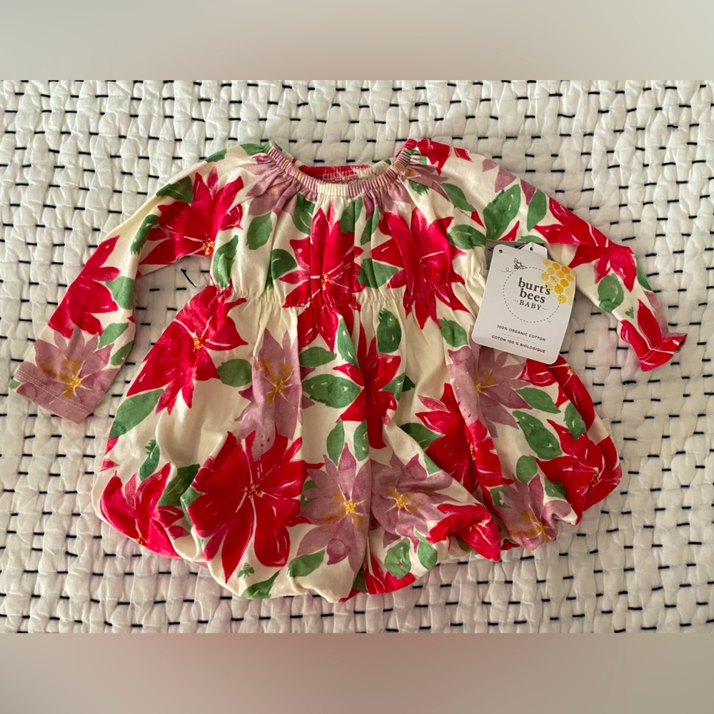 NEW Burt’s Bees Christmas dress 0-3 months